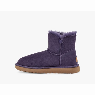 Botas UGG Mini Bailey Button II Mulher Roxo Escuro | PT-LOMHG